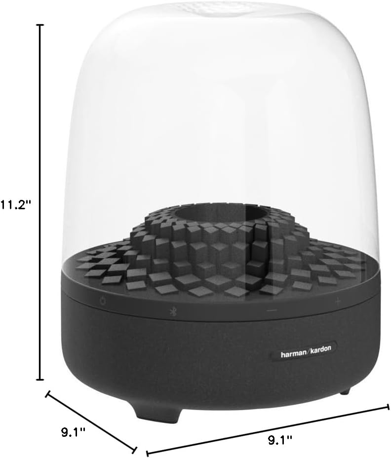 Harman Kardon Aura Studio 4 Bluetooth Speaker – 360° Sound, Diamond-Effect Lighting, Light Grey - New Condition