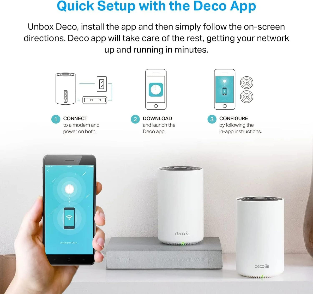 TP-Link Deco XE75 Pro AXE5400 Wi-Fi 6E Tri-Band Mesh System 2-Pack - Excellent Condition