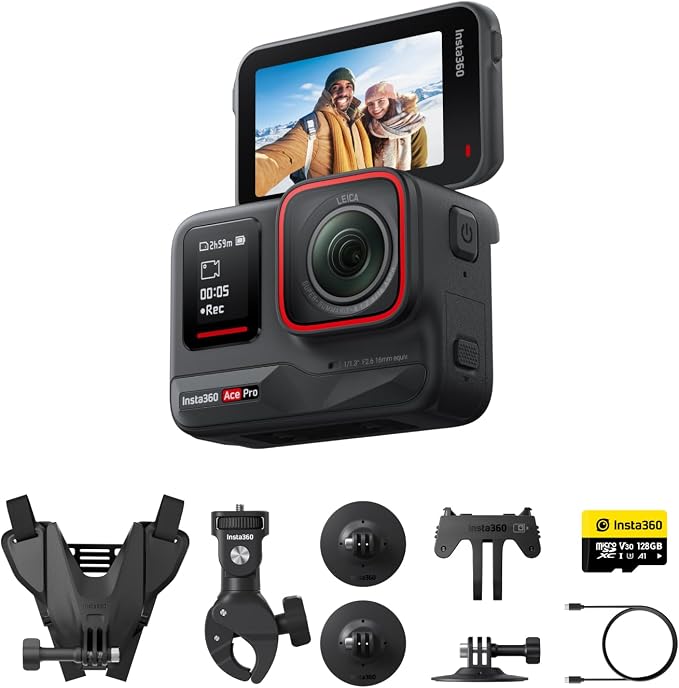 Insta360 Ace Pro 2 Standard Bundle 8K Action Camera, Leica, 1/1.3-Inch Sensor - New Condition