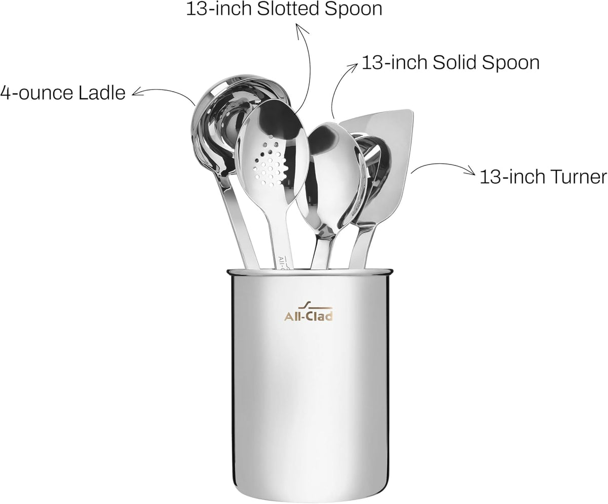 All-Clad 5-Piece Stainless Steel Kitchen Utensil Tool Set - New Condition