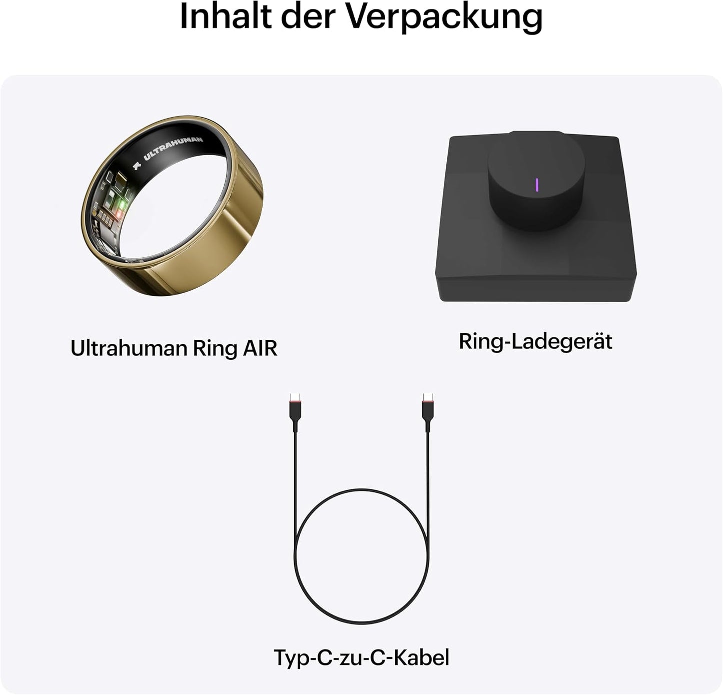Ultrahuman Ring AIR Sleep & Fitness Tracker Gold Size 8 - Excellent Condition
