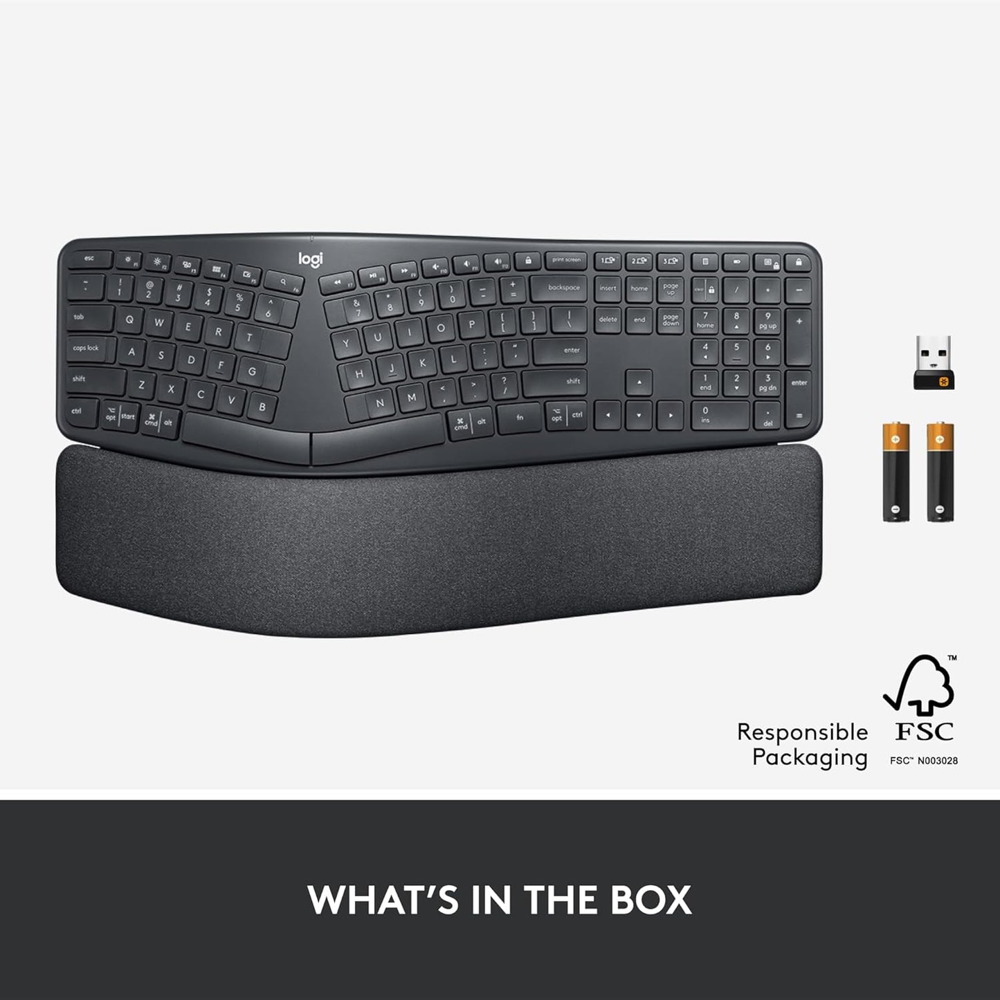 Logitech Ergo K860 Wireless Ergonomic Split Keyboard Graphite - New Condition
