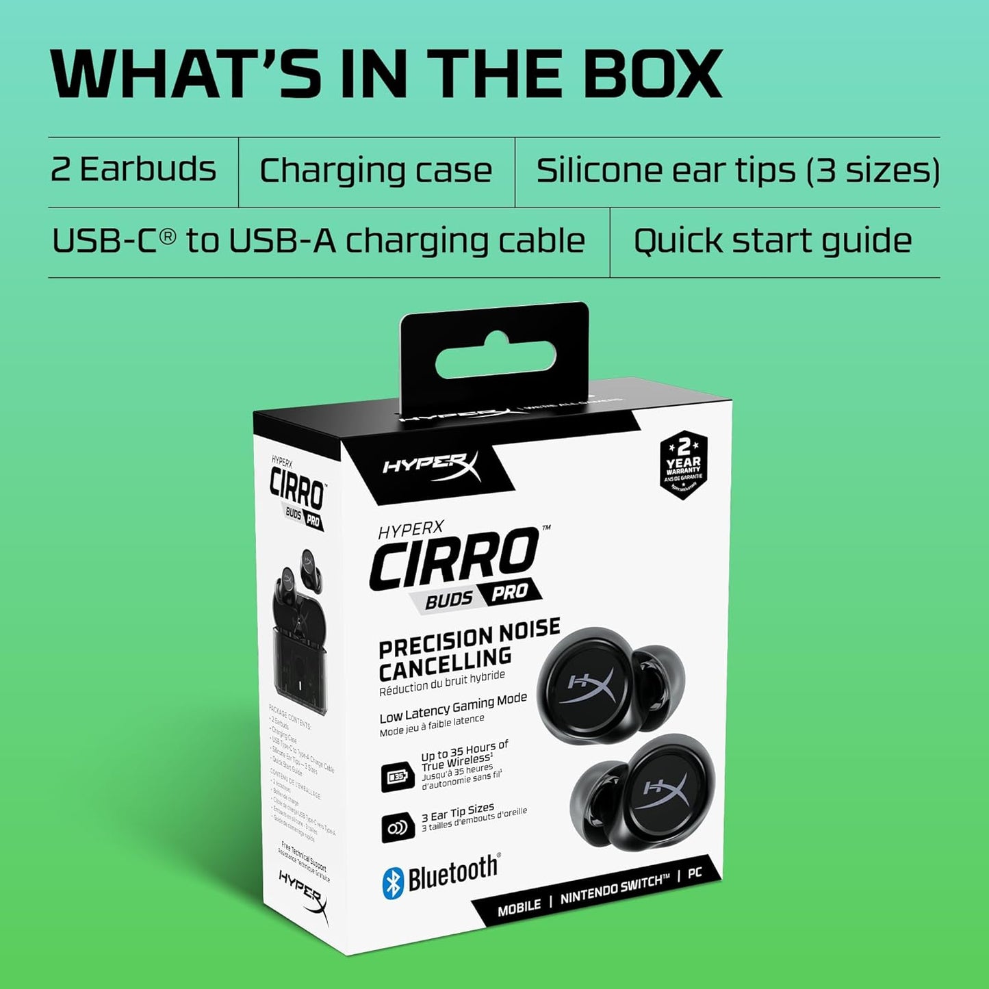 HyperX Cirro Buds Pro Bluetooth 5.2 Earbuds - New Condition