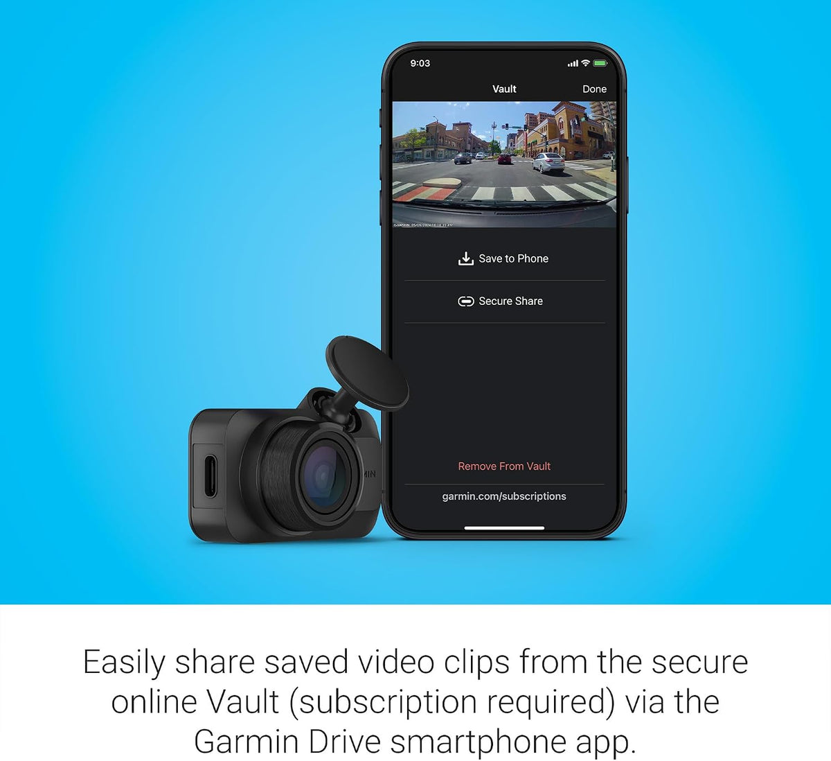 Garmin Dash Cam Mini 3 1080p HD Dash Camera - Excellent Condition
