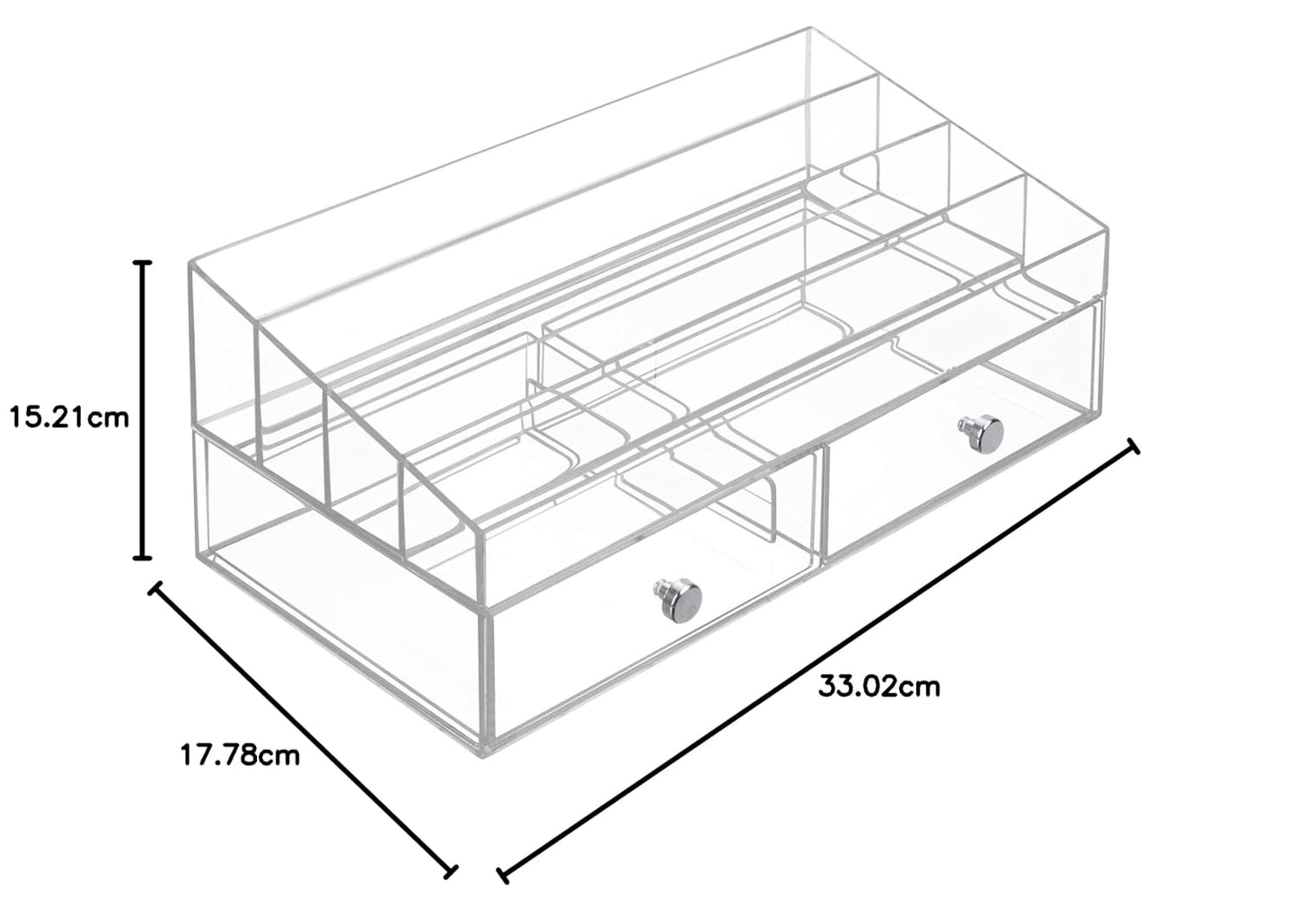 InterDesign Clarity Cosmetic Organizer with Drawers, Clear - New Condition
