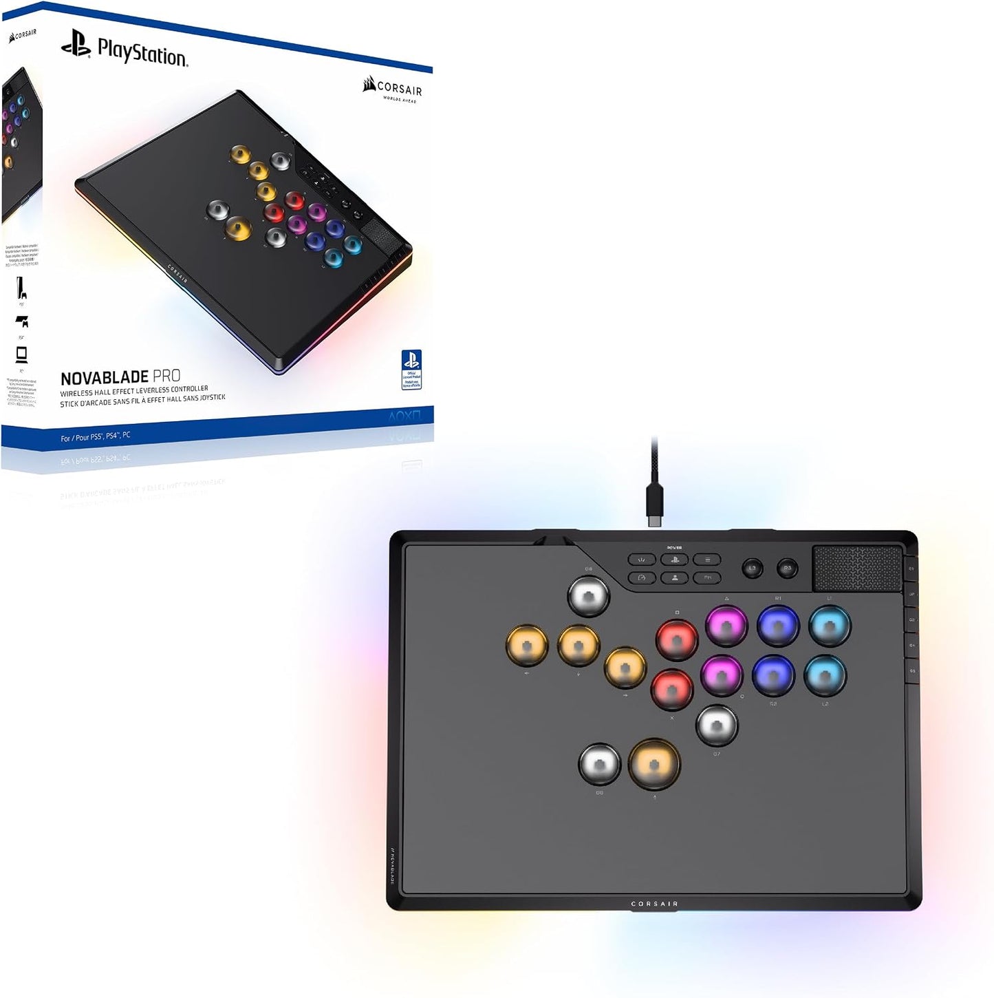 Corsair Novablade Pro Wireless Hall Effect Leverless Controller for PlayStation & PC - New Condition