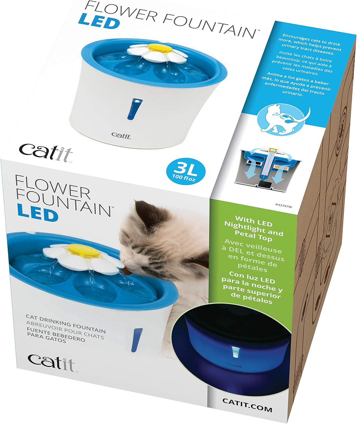 Catit LED Flower Fountain 3L – Cat Water Fountain - New Condition