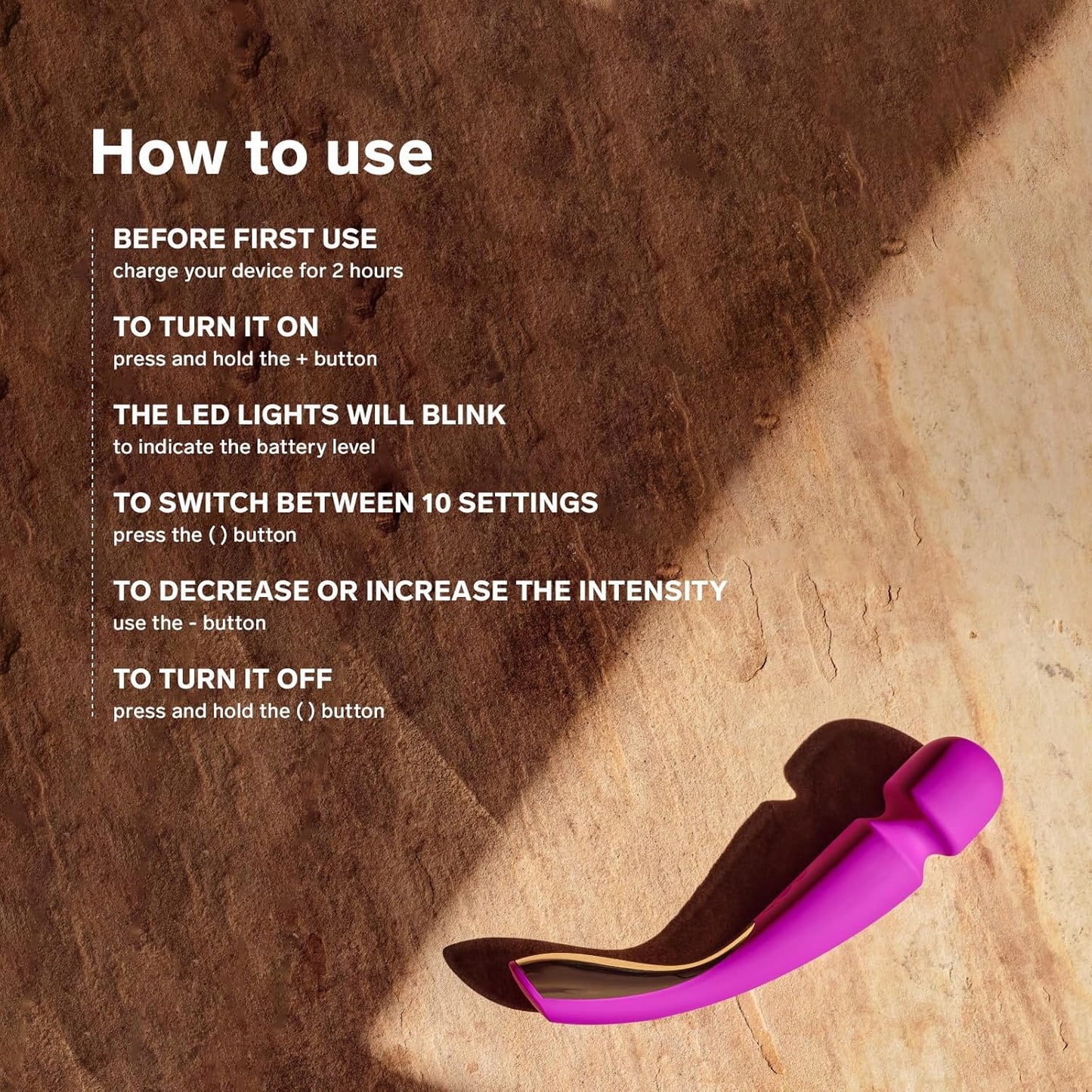 LELO SMART WAND 2 Medium Personal Wand Massager Tension Releasing Muscle and Body Massager - New Condition