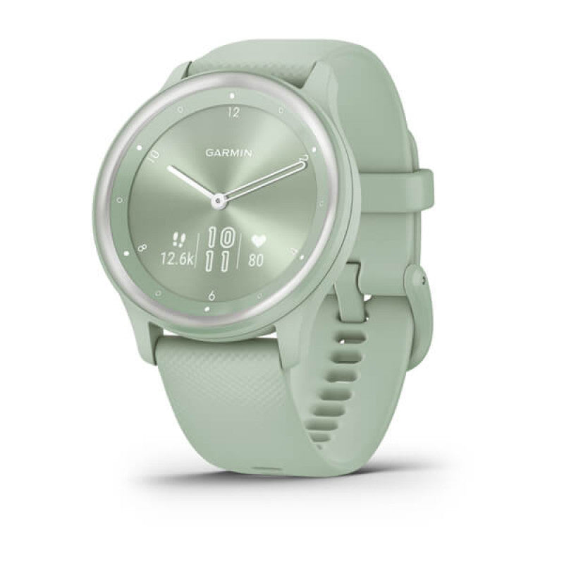 Garmin Vivomove Sport Hybrid Smartwatch Cool Mint with Silicone Band - Excellent Condition