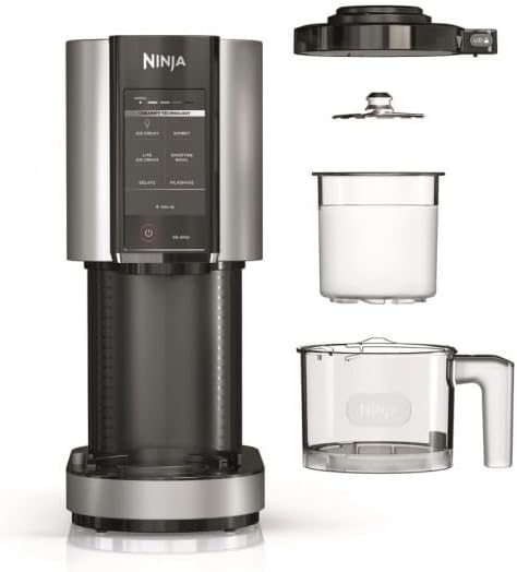 Ninja CREAMi Ice Cream Maker – Frozen Dessert Machine, 5 Programs, 3 x 470mL Tubs, Cloud Silver - Excellent Condition