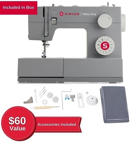 SINGER Heavy Duty 4411 Domestic Sewing Machine – High-Speed 1,100 Stitches/Min, Metal Frame, 69 Stitch Applications - New Condition
