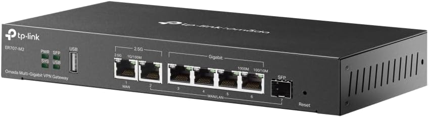 TP-Link Omada ER707-M2 Multi-Gigabit VPN Gateway with 2.5G Ports - New Condition