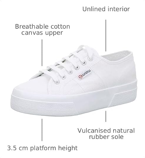 Superga 2740 Platform Women's Sneakers – Liquify Stripes Nylon White (EU 39 / US 8) - New Condition