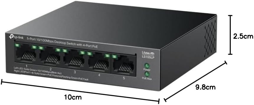 TP-Link LS105LP 5-Port 10/100Mbps Desktop PoE Switch - New Condition