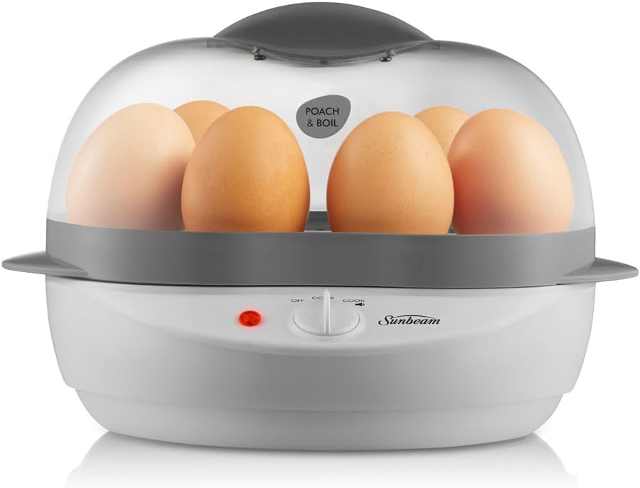 Sunbeam EC1300 Poach And Boil Egg Cooker, White - Excellent Condition