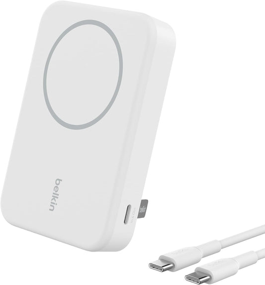 Belkin BoostCharge Pro Qi2 Wireless Power Bank 10,000mAh, 15W, White - New Condition
