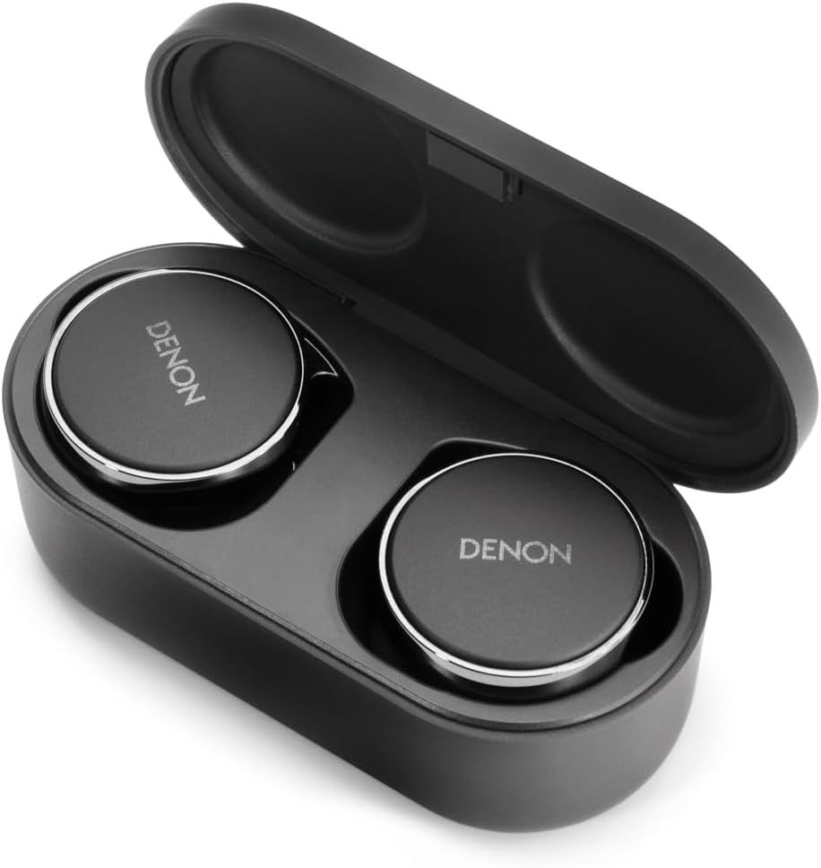 Denon PerL Pro True Wireless Noise Cancelling Earbuds - Black - Excellent Condition