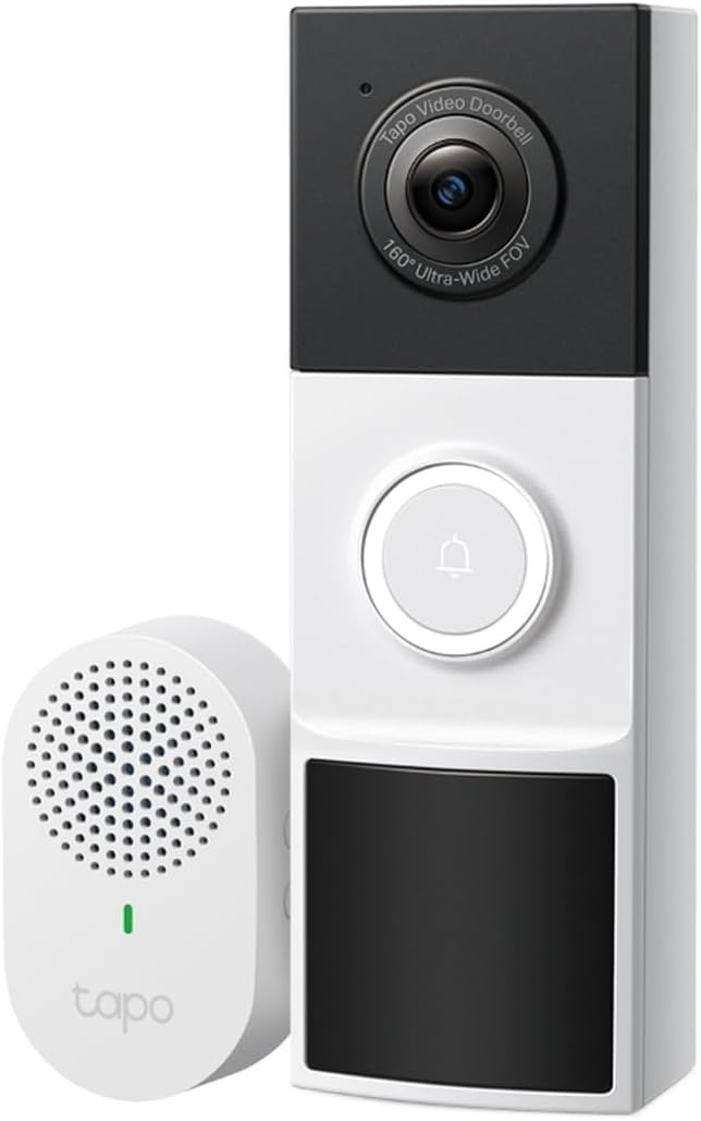 Tapo TD21 2K Video Doorbell Camera with Battery, Night Vision & 160° FOV - New Condition