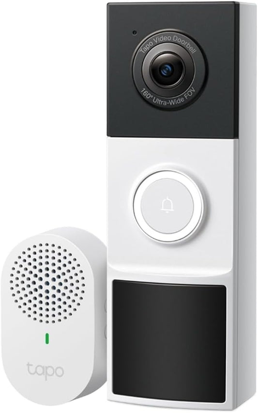 Tapo TD21 2K Video Doorbell Camera with Battery, Night Vision & 160° FOV - New Condition