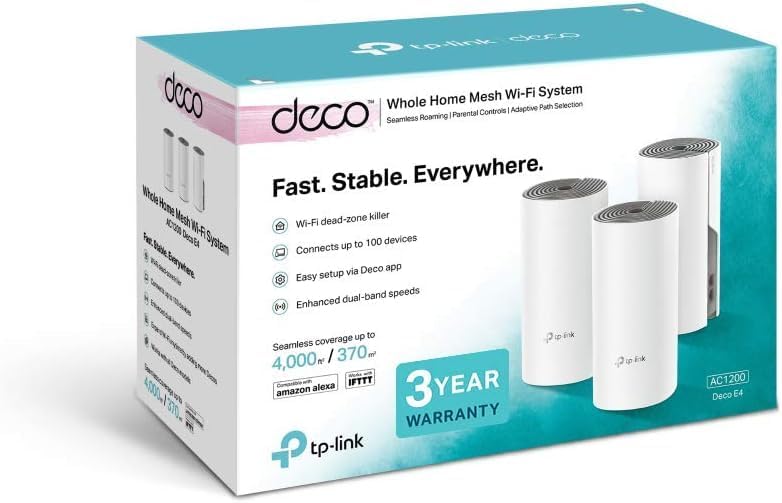 TP-Link AC1200 Mesh WiFi System Deco E4 3-Pack - Excellent Condition