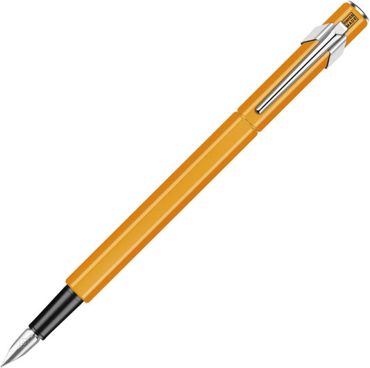 Caran D'Ache 849 Plume Fluo Line Fine Nib Fountain Pen, Orange - New Condition
