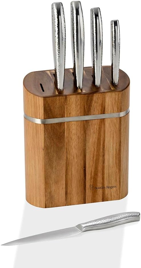 Stanley Rogers Domed Oval 6-Piece Knife Block Set - New Condition