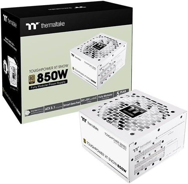 Thermaltake Toughpower XT Snow 850W 80+ Gold Fully Modular PCIe 5.1 ATX 3.1 Power Supply - New Condition