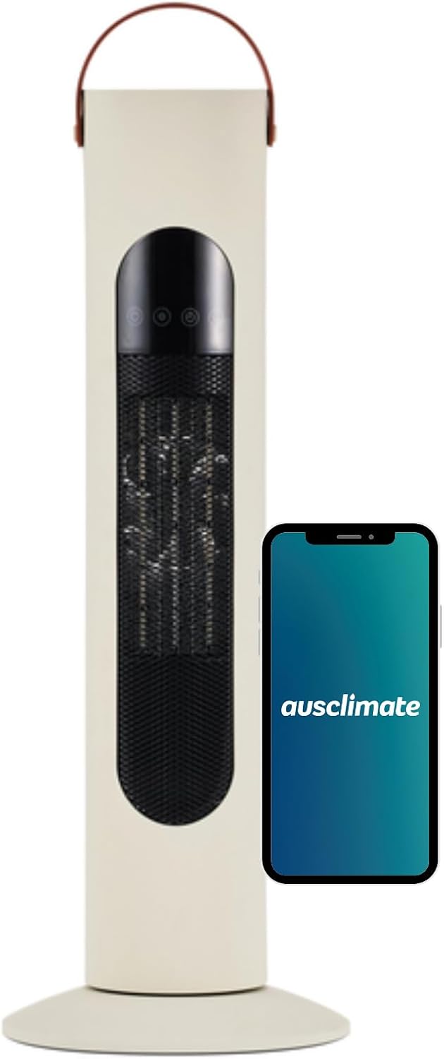 Ausclimate Smart 2000W Medium Tower Heater – Sand - Excellent Condition