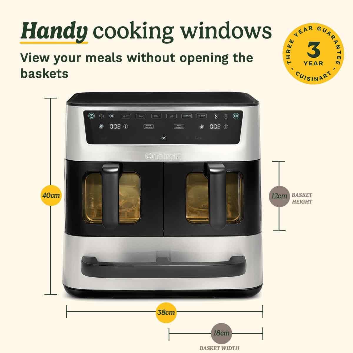 Cuisinart Tri Zone 13.6L XXXL Air Fryer & Oven - Stainless Steel - New Condition