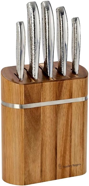 Stanley Rogers Domed Oval 6-Piece Knife Block Set - New Condition