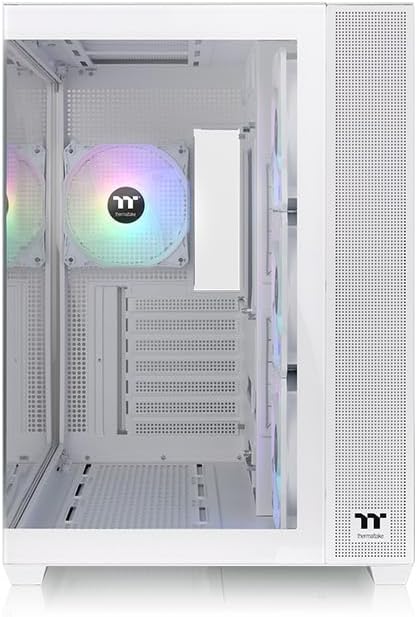 Thermaltake View 380 TG ARGB Snow Mid Tower PC Case with 4 Fans - New Condition