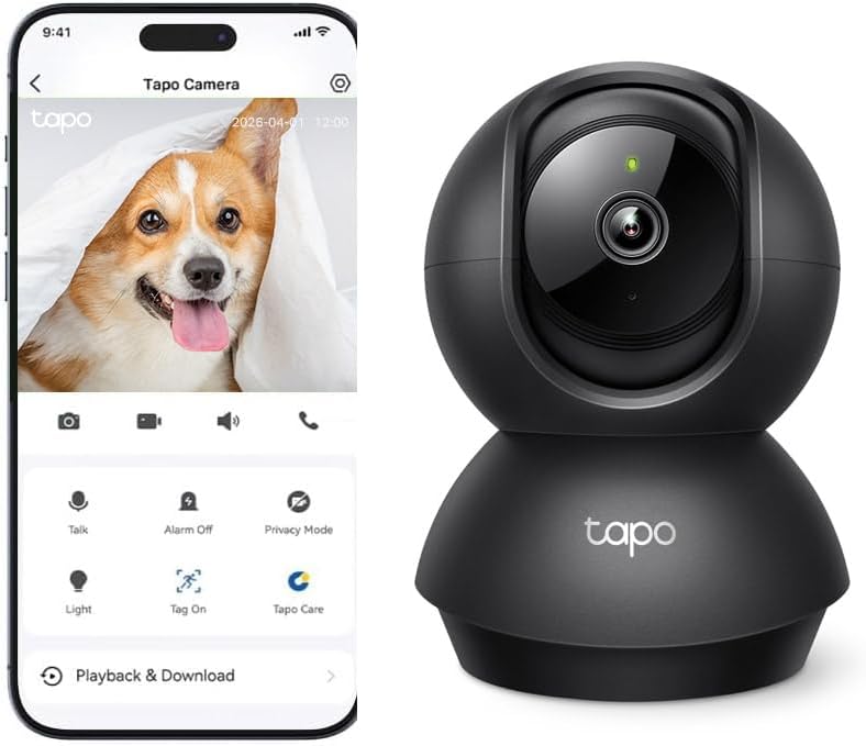 Tapo TP-Link C201 Smart Home Security Wi-Fi Camera 1080p 360° Baby Monitor - New Condition