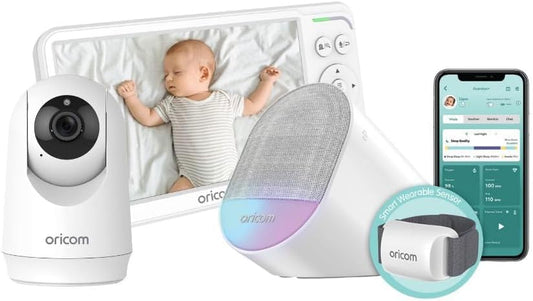 Oricom Guardian Plus Wearable Baby Sleep Tracker & SC640 Video Baby Monitor Bundle - New Condition