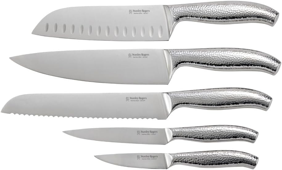 Stanley Rogers Domed Oval 6-Piece Knife Block Set - New Condition