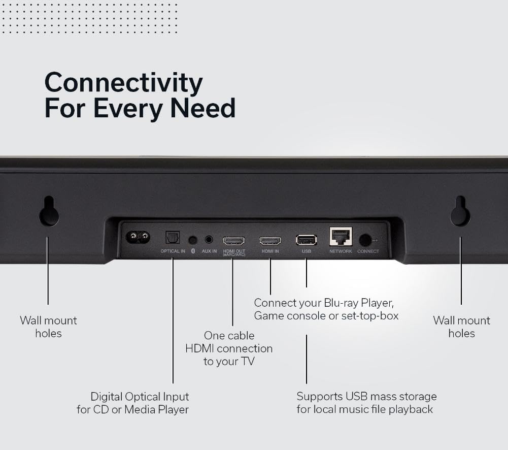 Denon Home 550 Wireless Smart Soundbar for TV with Dolby Atmos 3D Audio - New Condition