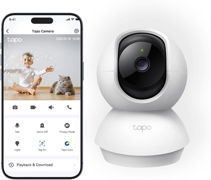Tapo TP-Link C210 Smart Home Security Wi-Fi Camera 2K 3MP Baby Monitor - New Condition
