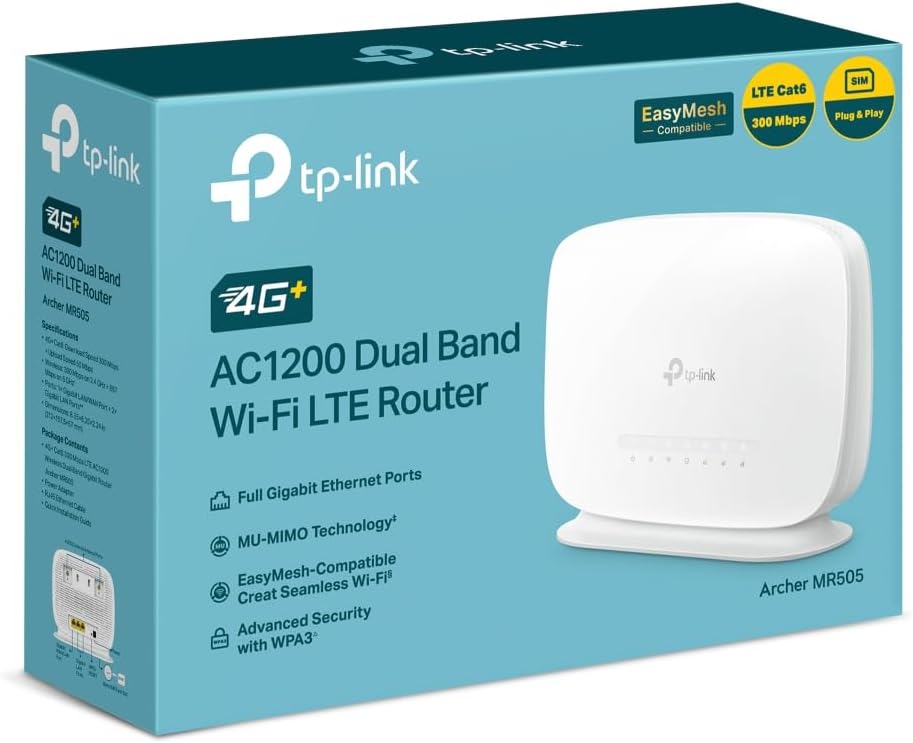 TP-Link Archer MR505 4G+ Cat6 AC1200 Dual-Band Gigabit Router - Excellent Condition