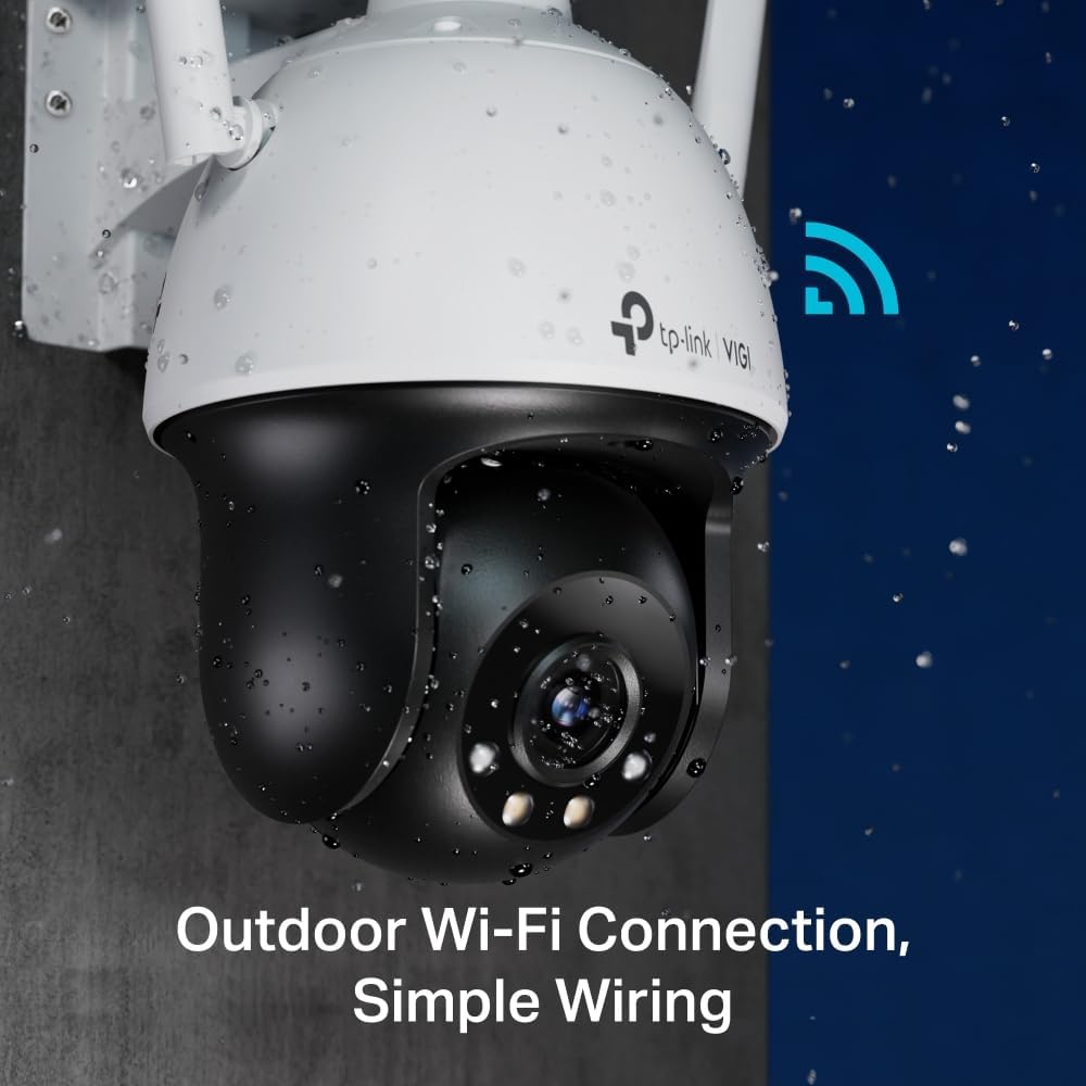 TP-Link VIGI 4MP Outdoor Wi-Fi Security Camera, Pan/Tilt, Full-Color AI Detection - Good Condition