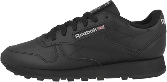 Reebok Classic Leather Women's Sneakers – Black/Black/Pure Grey (US 7) - New Condition