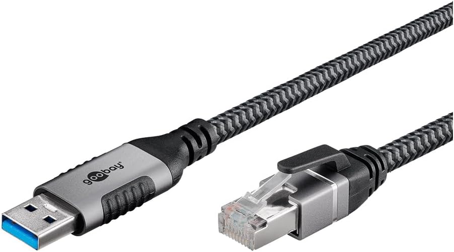 Goobay 70693 USB-A to RJ45 Ethernet CAT 6 Cable for Stable wired Internet connection - New Condition