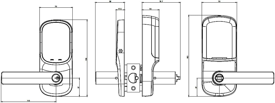 Yale Assure Lever Keyed Smart Deadlatch Matt Black with Yale Home Module - Excellent Condition