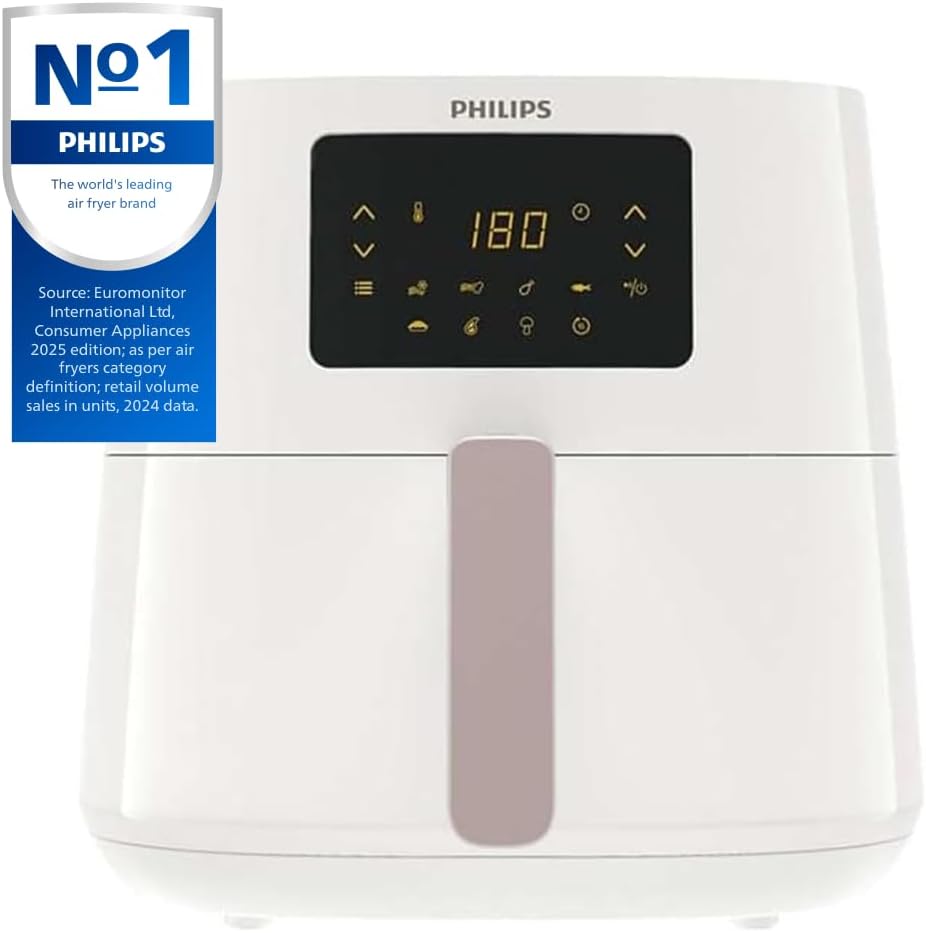 Philips Essential Air Fryer - 4.1 L Pan, Deep Fryer without Oil, Rapid Air Technology, HomeID Recipe App, Time & Temp Control - New Condition