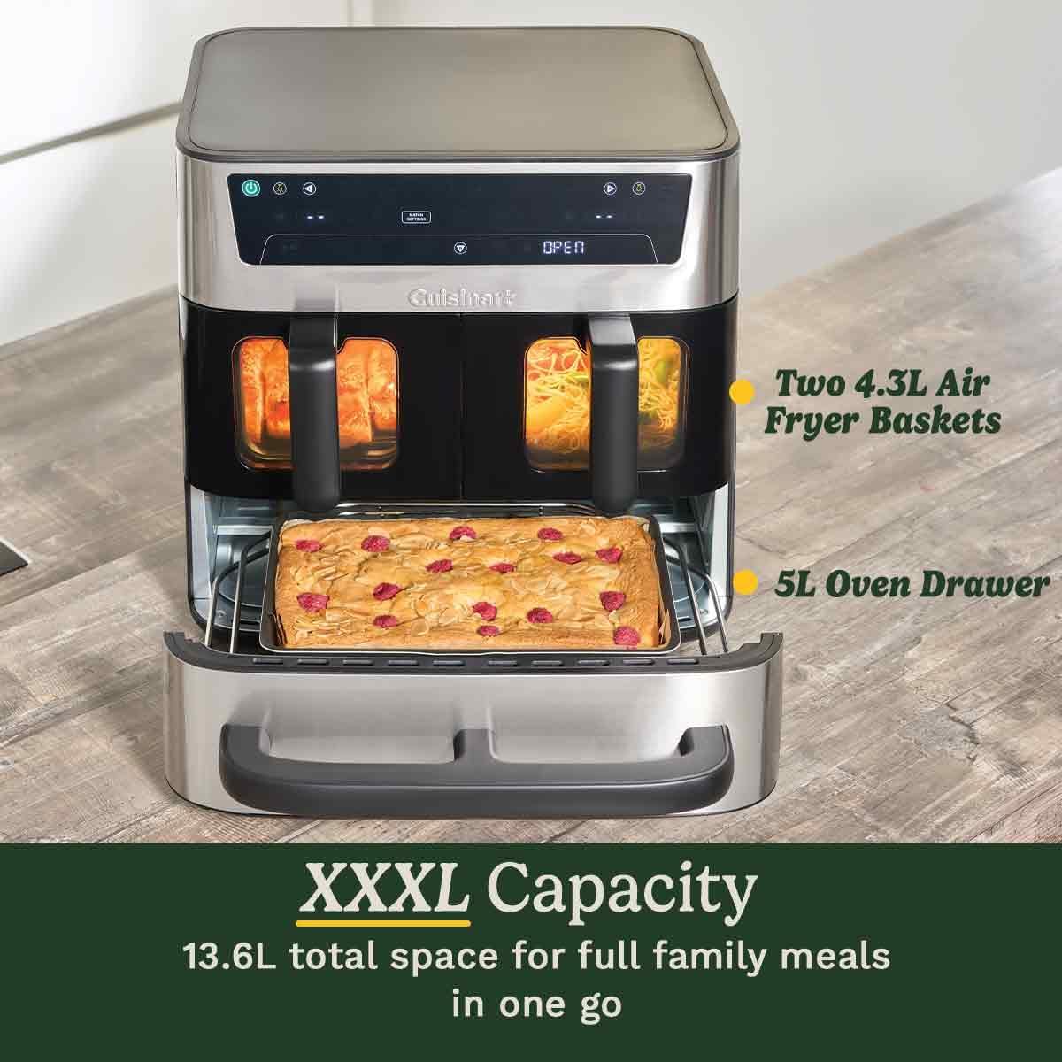 Cuisinart Tri Zone 13.6L XXXL Air Fryer & Oven - Stainless Steel - New Condition