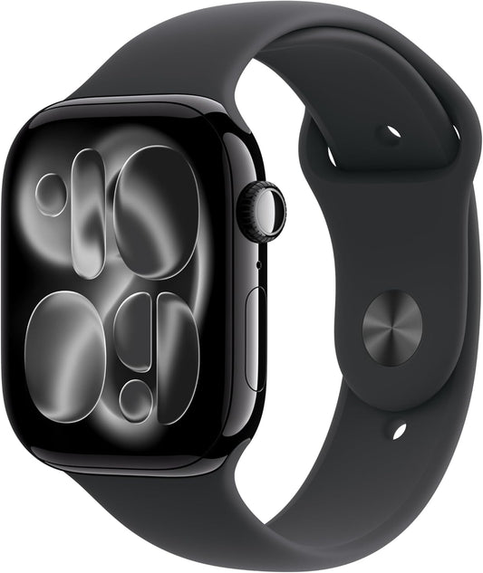 Apple Watch Series 11 [GPS 46mm] Smartwatch with Jet Black Aluminum Case with Black Sport Band - New Condition