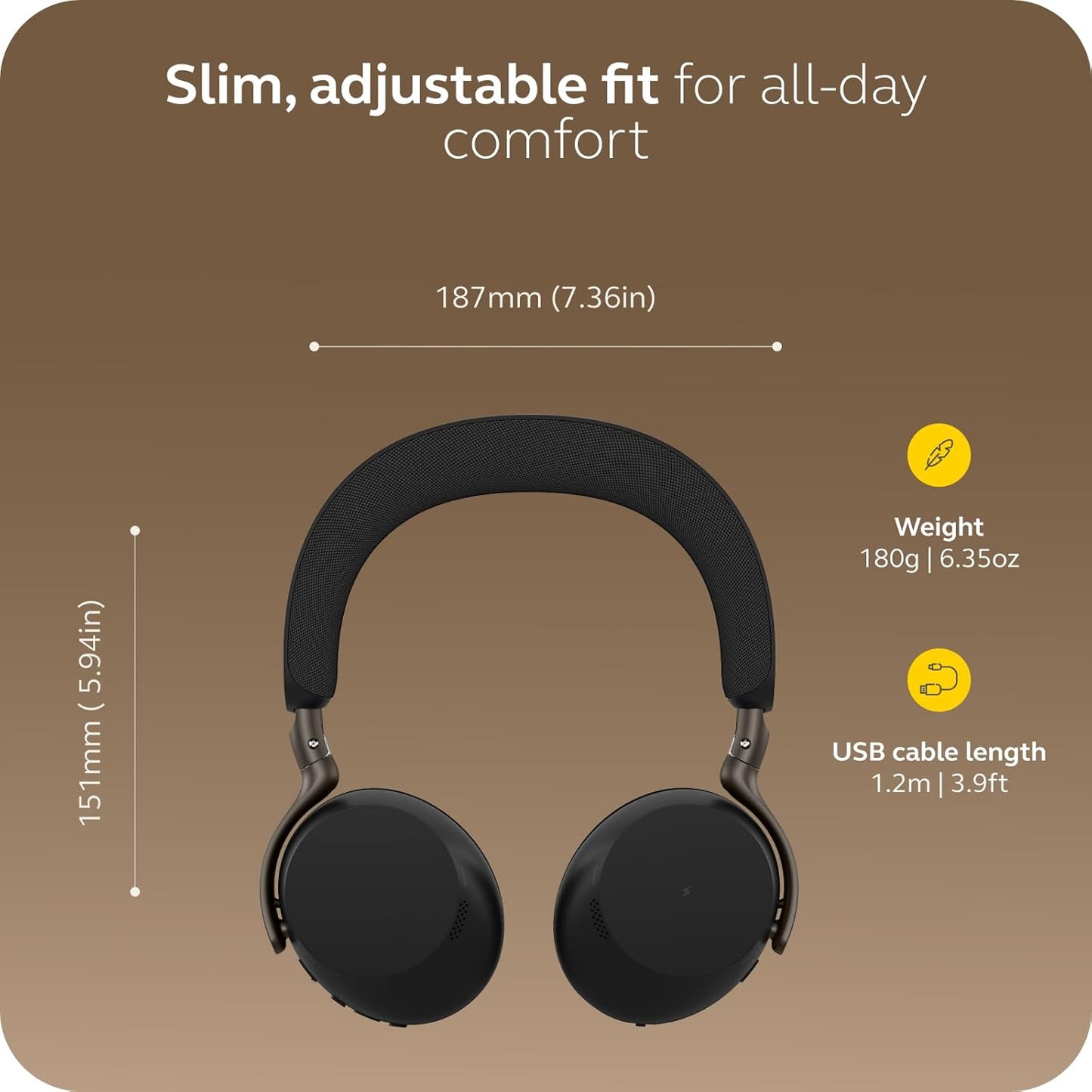 Jabra Evolve3 75 Wireless Noise Cancelling Headset with Teams USB-C - New Condition
