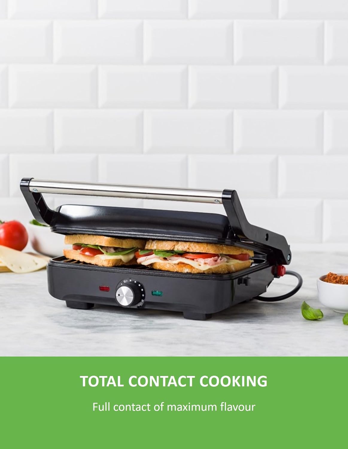 GreenLife Contact Grill – PFAS & PFOA-Free Ceramic Nonstick, Lay Flat Design - Excellent Condition