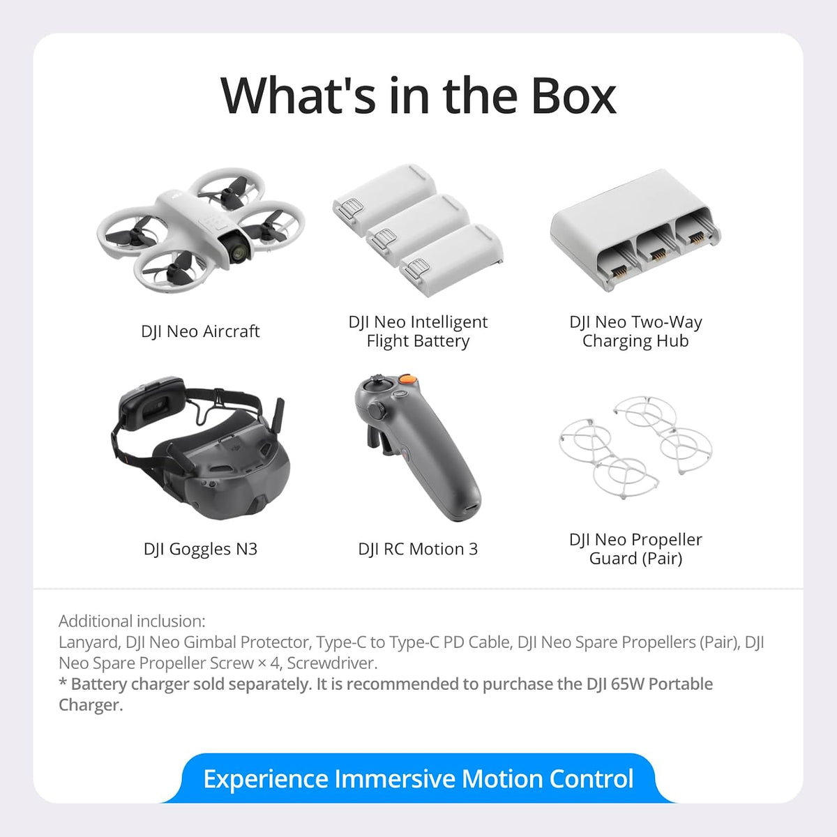 DJI Neo Motion Fly More Combo – Mini 4K UHD Camera Drone with FPV Goggles and Motion Controller - New Condition