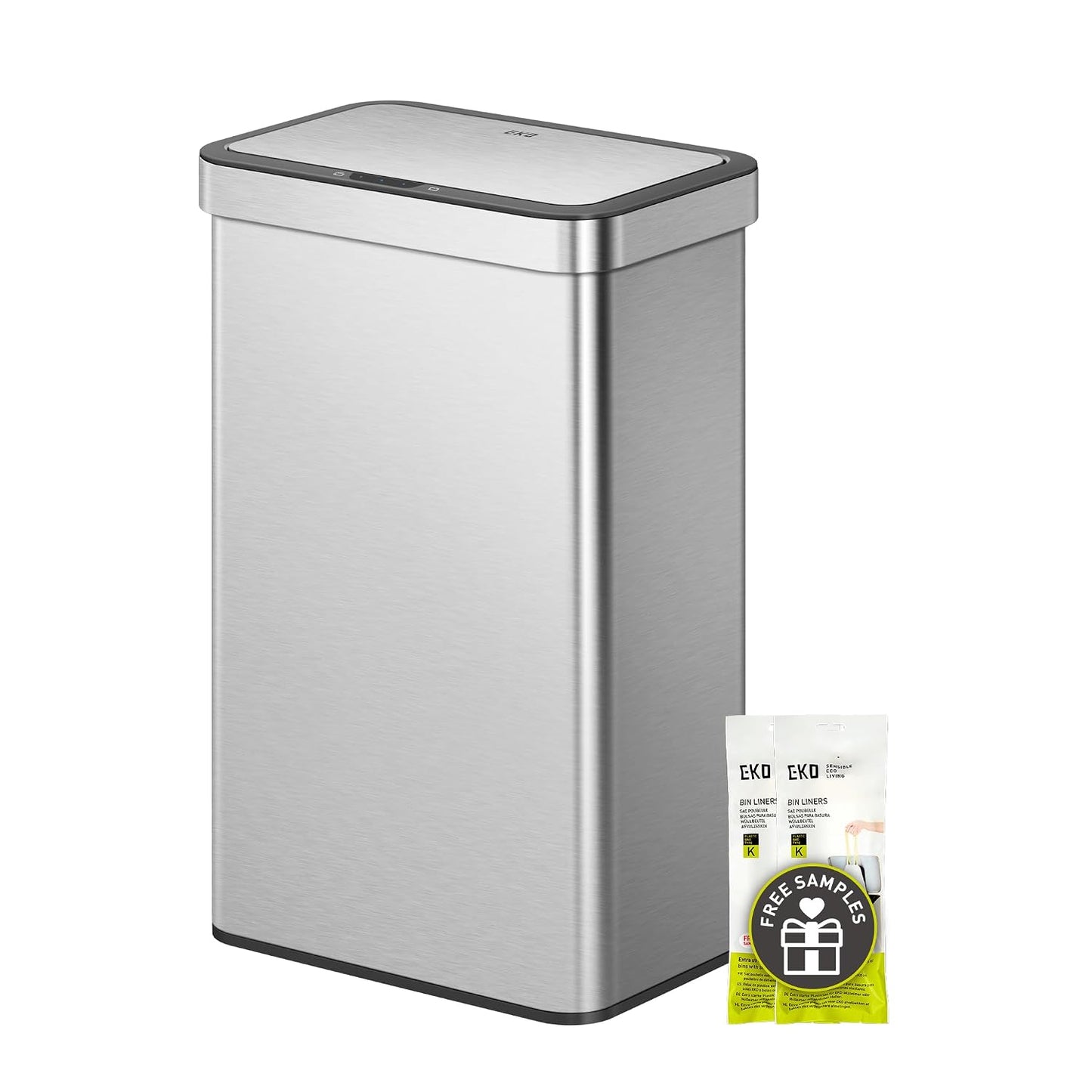 EKO Nova 60L Dual Compartment Sensor Bin 30L+30L Stainless Steel - New Condition