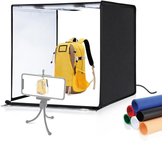 Hridz 60cm Bi-Colour LED Light Box Photography Tent with 12 Backdrops - New Condition