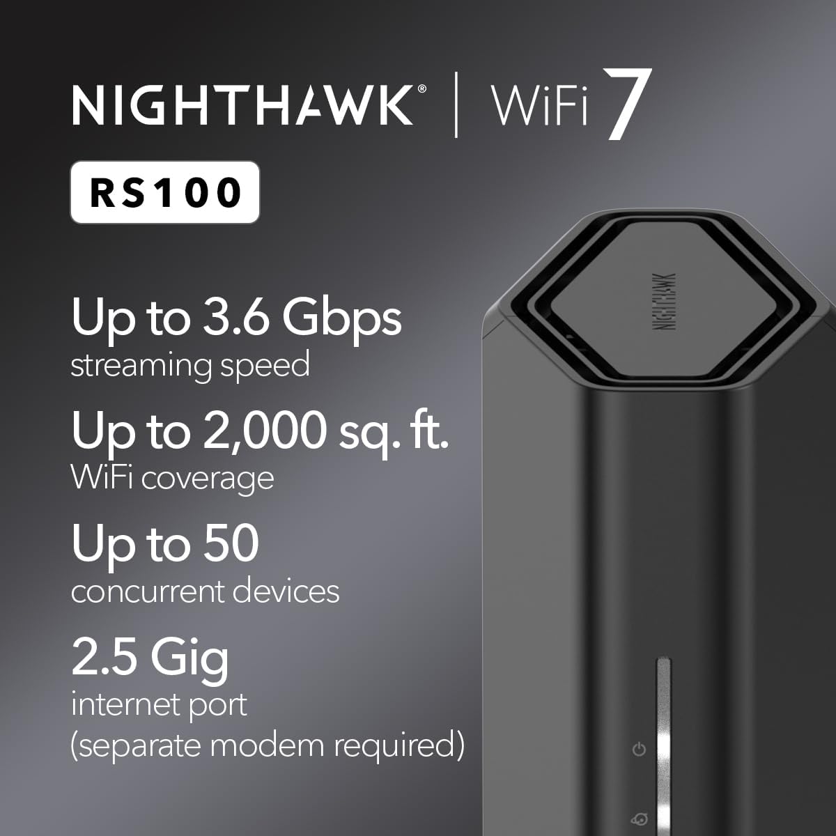 NETGEAR Nighthawk RS100 WiFi 7 Dual-Band Router BE3600 with 2.5GbE - Excellent Condition